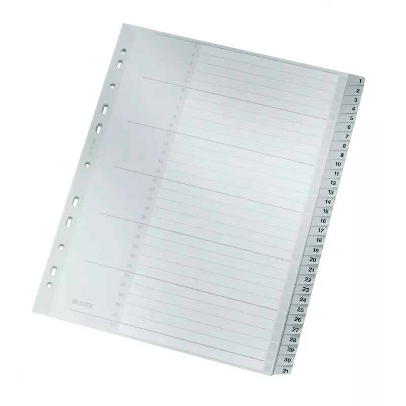 Leitz 12810000 ciparu tab indekss kartons pelēks
