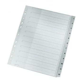Leitz 12820000 ciparu dalītājlapiņas, kartons, pelēka