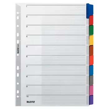 Leitz 43210000 kartona dalītājlapa ar tukšu cilni, daudzkrāsaina