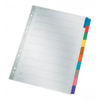 Leitz 43210000 kartona dalītājlapa ar tukšu cilni, daudzkrāsaina