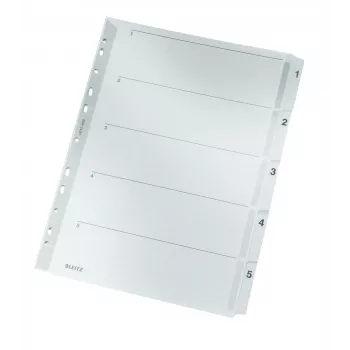 Leitz 43230000 ciparu dalītājlapa kartons/plastmasa pelēka