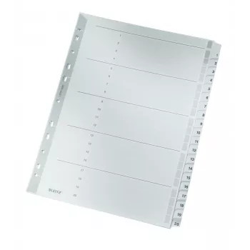 Leitz 43260000 ciparu starplapa, kartons, pelēka