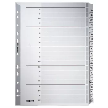 Leitz 43280000 alfabētiskie starplikas, kartons, pelēks