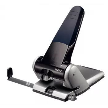 Leitz Heavy Duty caurumotājs, 65 lapas, Melns, Pelēks, 8 cm, 5,5 mm, A4, 130 mm