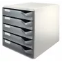 Leitz Post Set dokumentu kaste ar 5 atvilktnēm, pelēka, plastmasa