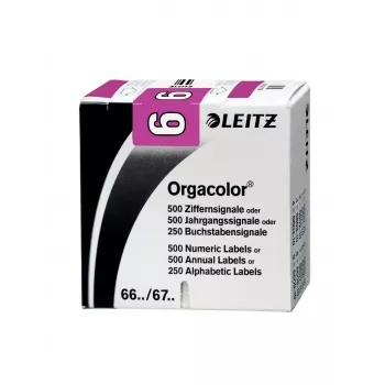 Leitz Orgacolor pašlīmējošā etiķete Violeta noapaļots taisnstūris