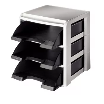 Leitz Letter tray rack Plus 3 paplātes, plastmasa, melna, A4