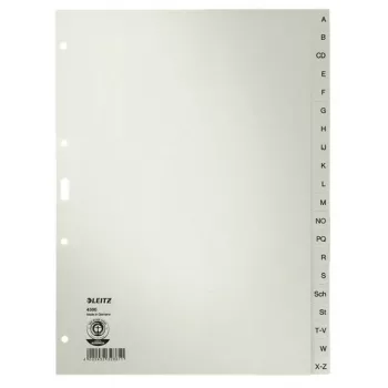 Leitz 43000085 Alfabētiskās cilnes pelēkā krāsā