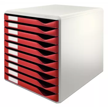 Leitz 52810028 dokumentu glabāšanas kaste, polistirols, bordo, pelēka