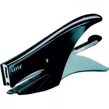 Leitz Plier 5547 skavotājs, 15 loksnes, aizmugures iekraušana, melns/sudrabs