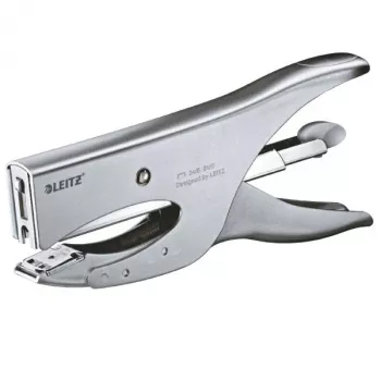 Leitz Plier 5549 skavotājs, 40 lapas, aizmugures ielāde, sudrabs, 24/8