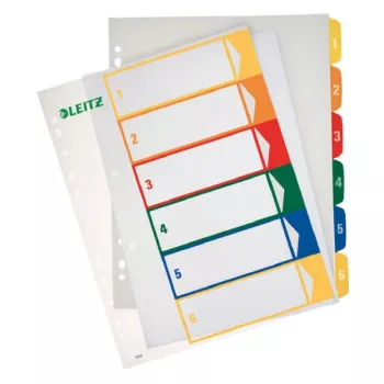 Leitz PC drukājams indekss, PP, īpaši plats, ciparu tab indekss, 245x2x305 mm, 6 krāsas