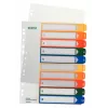 LEITZ Plastmasas indekss, Cipari, A4 Īpaši Plats, 1-10, Rakstāms ar Datoru, Caurspīdīgs ar Krāsainiem Cilpiem, PP, 10-Daļu (1293-00-00)