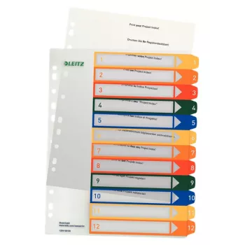 Esselte 12940000 ciparu dalītājs, A4 Maxi, daudzkrāsains, PP