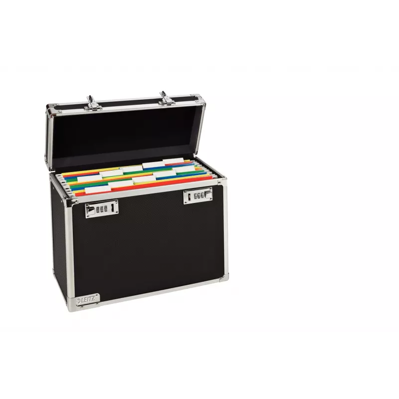Leitz Mobile Filing Case Lockable A4, Melns, Hroms, Plastmasa, Kombinācijas slēdzene, 15 L, 366 mm, 165 mm