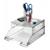 Leitz Letter tray riser Plus Universal, Plastmasa, Pelēks, Caurspīdīgs, 254 mm, 265 mm, 70 mm