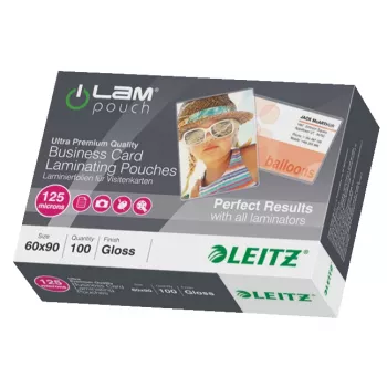 Leitz iLAM Glossy laminēšanas kabatiņas 60 x 90 mm, 125 mikroni, 100 gab.