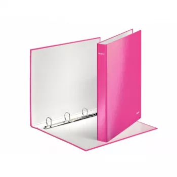 Leitz Ringbinder WOW Laminēts A4+ 4DR/25mm, A4, Kartons, Rozā, 230 lapas, 80 g/m², 2.5 cm