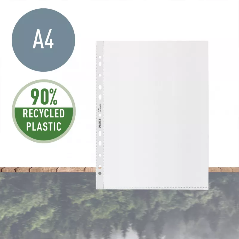 Leitz Recycle A4 Kabatiņa, 210 x 297 mm (A4), Caurspīdīga, Polipropilēns (PP), Portretorientācija, 0.1 mm, 230 mm