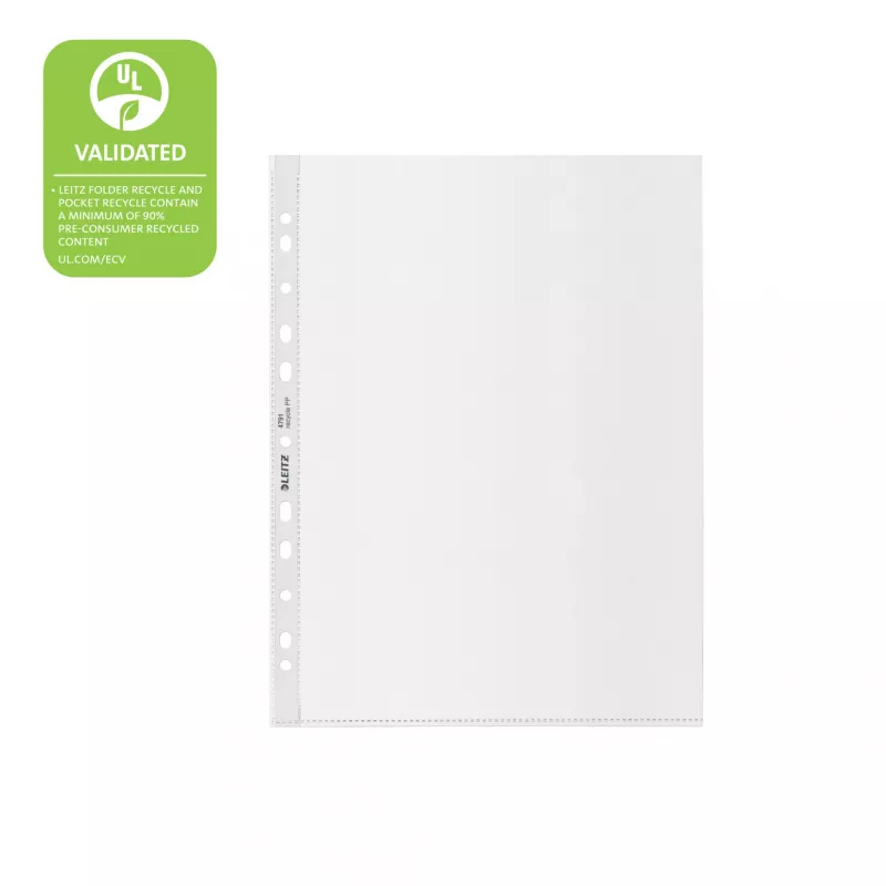 Leitz Recycle A4 Kabatiņa, 210 x 297 mm (A4), Caurspīdīga, Polipropilēns (PP), Portretorientācija, 0.1 mm, 230 mm