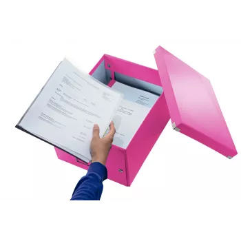 Leitz Click & Store WOW vidēja izmēra uzglabāšanas kaste, rozā, kartons, 16.7 L, 281 mm, 200 mm, 265 x 335 x 188 mm