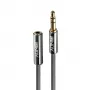 Lindy 5m 3.5mm pagarinājuma audio kabelis, Cromo Line, 3.5mm vīriešu, 3.5mm vīriešu, 5 m, antracīts