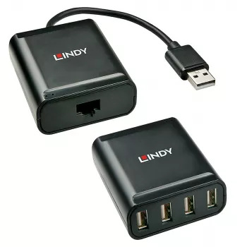Lindy 60m 4 Portu USB 2.0 Cat.6 Pagarinātājs