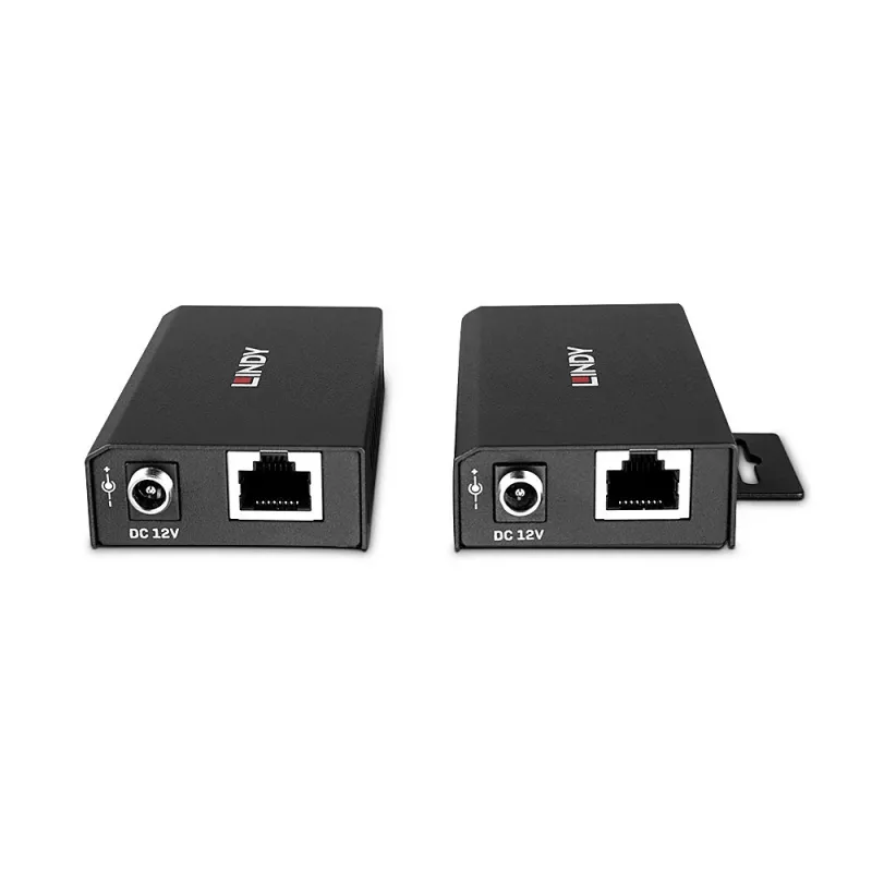 Lindy USB 2.0 Cat.6 pagarinātājs, 100m, 2 porti, AV raidītājs un uztvērējs, vadu, melns