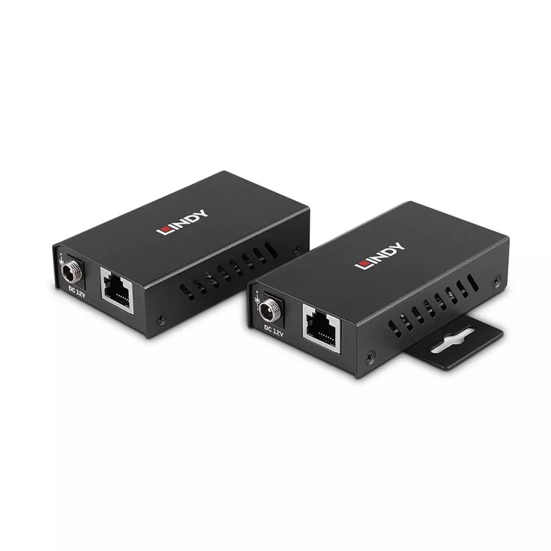 Lindy USB 2.0 Cat.6 pagarinātājs, 100m, 2 porti, AV raidītājs un uztvērējs, vadu, melns