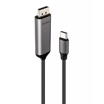 Lindy 43503 USB Type-C uz DisplayPort kabelis, 1 m, pelēks
