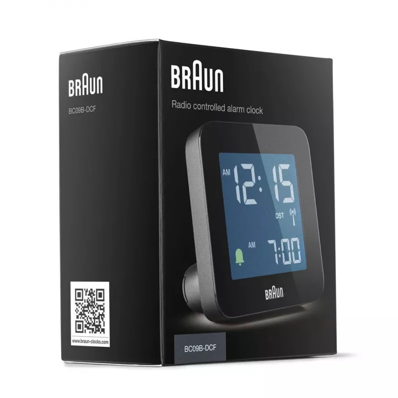 Braun BC09-DCF digitālais modinātājpulkstenis Melns