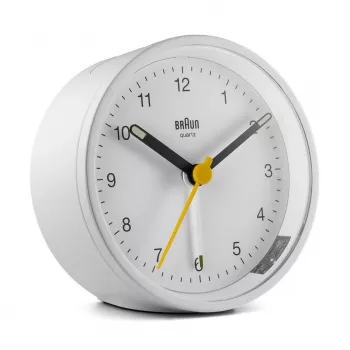 Braun BC12W Balts kvarca modinātājpulkstenis