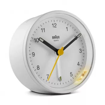 Braun BC12W Balts kvarca modinātājpulkstenis