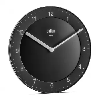 Braun BC 06 B sienas pulkstenis, kvarca, melns, analogs, apaļš