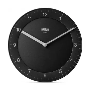 Braun BC 06 B sienas pulkstenis, kvarca, melns, analogs, apaļš