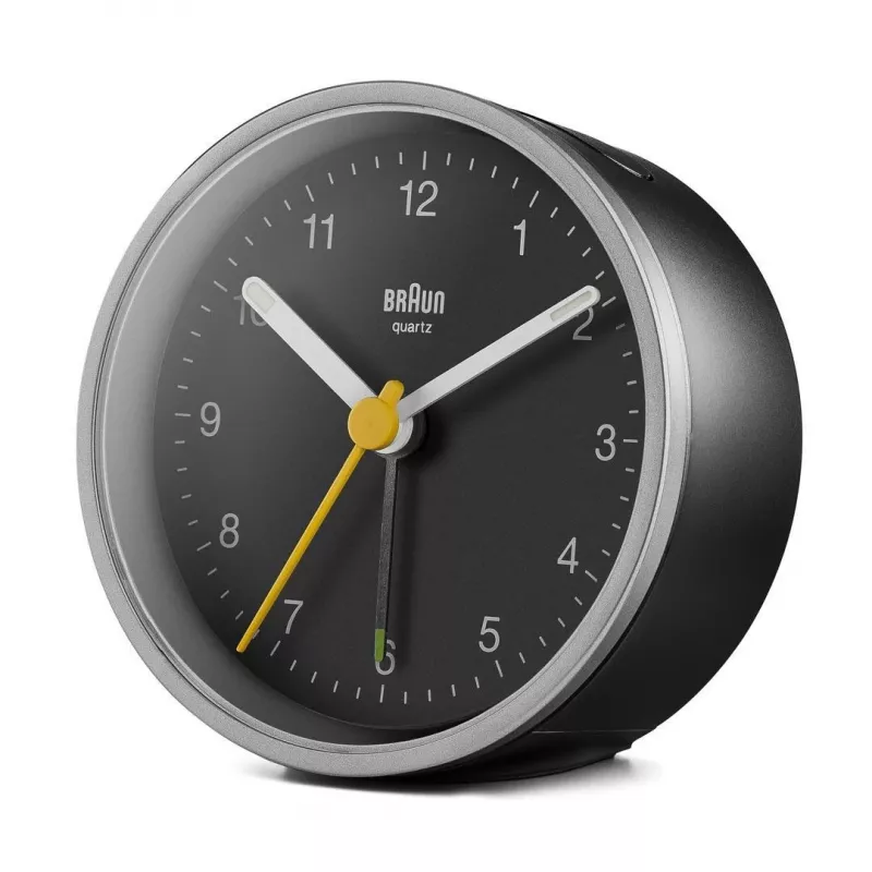 Braun BC12SB kvarca modinātājpulkstenis melns, sudrabs