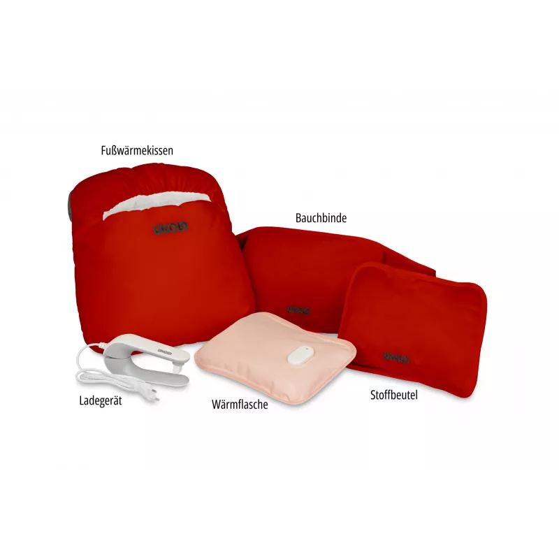 Unold Wärmi Premium Set - Elektriskā sildpudele 86023 380 W Sarkana