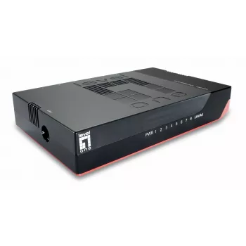 LevelOne 8-Port Gigabit Switch, Nepārvaldāms, Gigabit Ethernet (10/100/1000), Pilns duplekss, Sienas montāža