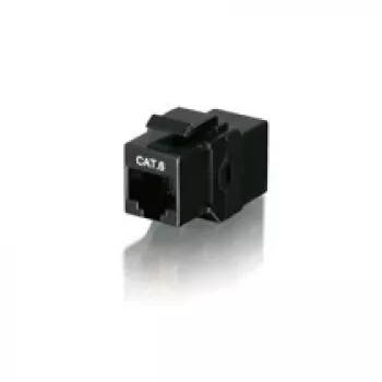 Equip Cat.6 Neslēgts Keystone Inline Savienotājs, Melns, Zelts, 15 mm, 33 mm, 20 mm, 75 g