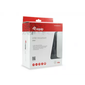 Austiņas Equip 245301, USB, 20–20 000 Hz, melnas