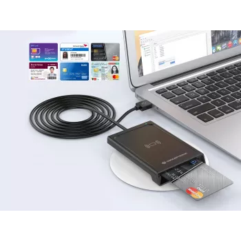 Conceptronic BIAN11B Divu interfeisu viedās ID kartes lasītājs, USB 2.0, NFC, 1 m, Melns, 100 g