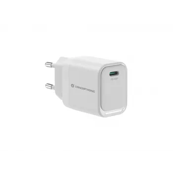 Conceptronic ALTHEA19W45 1-Porta 45W GaN USB-C PD Lādētājs ar PPS, PD 3.0, 100–240V, Balts
