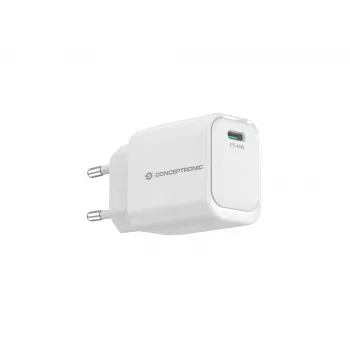 Conceptronic ALTHEA19W45 1-Porta 45W GaN USB-C PD Lādētājs ar PPS, PD 3.0, 100–240V, Balts