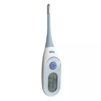 Braun PRT2000 digitālais ķermeņa termometrs kontakta tipa, zils/balts, paduses mērījumiem