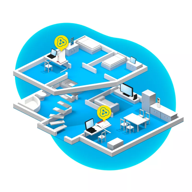 Bezvadu diapazona paplašinātājs AVM FRITZ!Repeater 6000 Edition International — trīsjoslu 6000 Mbps, 2x LAN, balts