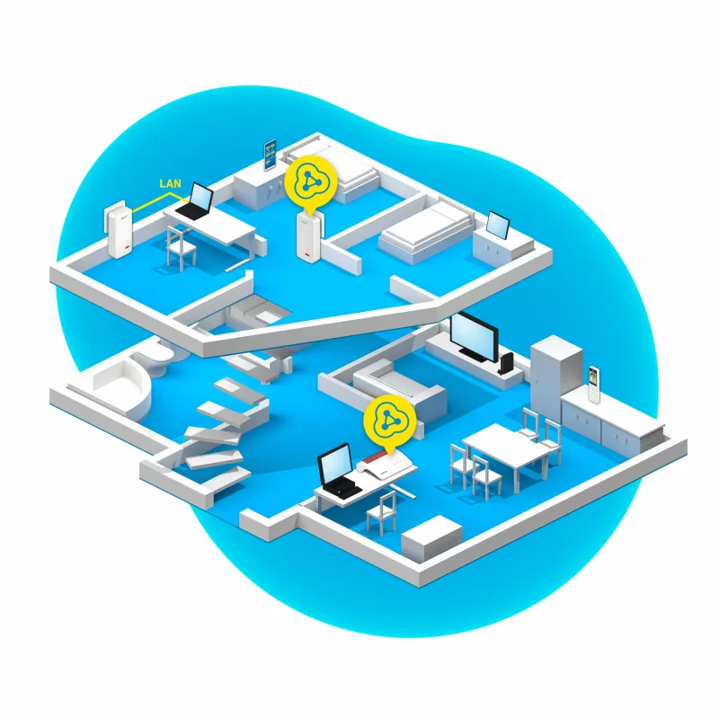 FRITZ!Powerline 1240 AX WLAN komplekts 1200 Mbit/s Ethernet LAN Wi-Fi Balts 2 gab.