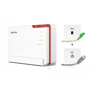 Maršrutētājs FRITZ! 5690 Pro International bezvadu, 2.5 Gigabit Ethernet, trīsjoslu (2.4 GHz / 5 GHz / 6 GHz), balts