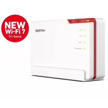 Maršrutētājs FRITZ! 5690 Pro International bezvadu, 2.5 Gigabit Ethernet, trīsjoslu (2.4 GHz / 5 GHz / 6 GHz), balts