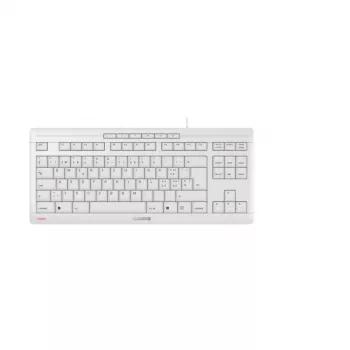 Cherry STREAM TKL vadu tastatūra QWERTZ Šveices balta, šķērsslēdzis, 94 taustiņi, 1,8 m kabelis