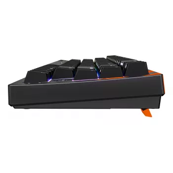 Mehāniskā spēļu tastatūra Cherry K5 Pro TMR Compact — 65% izkārtojums, QWERTZ, RGB fona apgaismojums, USB vads, 2 m kabelis, melna/oranža